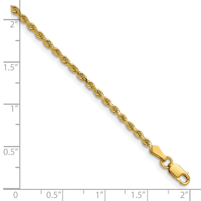 Buy 14K Gold 30-Inch 2mm Diamond-Cut Rope Chain - Stylish & Affordable Jewelry-5