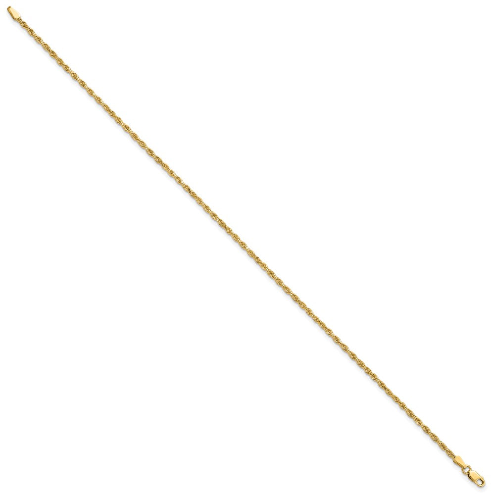 Shop Stylish 14K Gold 10-Inch Diamond-Cut Rope Anklet - Affordable Luxury!