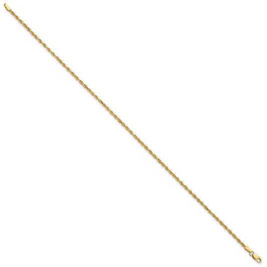 Shop Stylish 14K Gold 10-Inch Diamond-Cut Rope Anklet - Affordable Luxury!