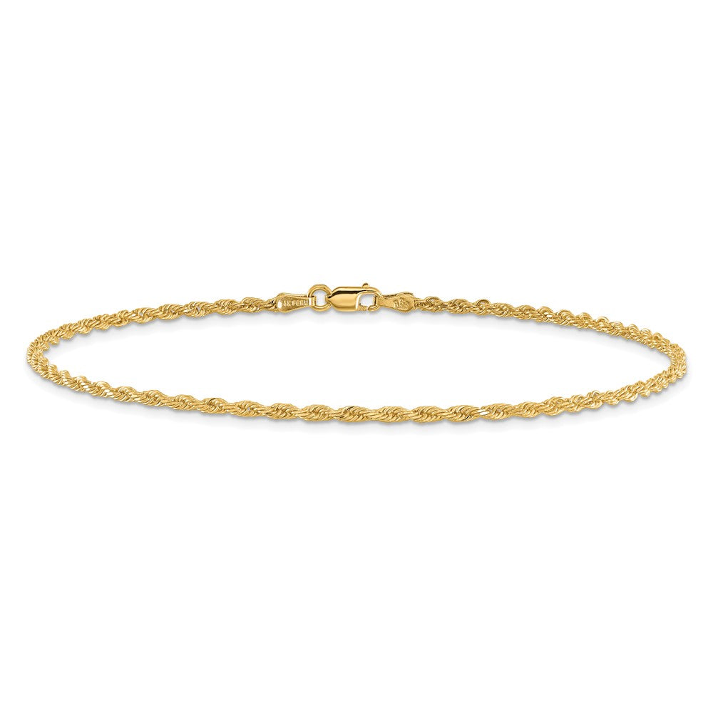 Shop Stylish 14K Gold 10-Inch Diamond-Cut Rope Anklet - Affordable Luxury!