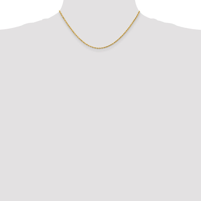 Buy 14K Gold 16-Inch Diamond-Cut Rope Chain - Stylish & Affordable Luxury-4