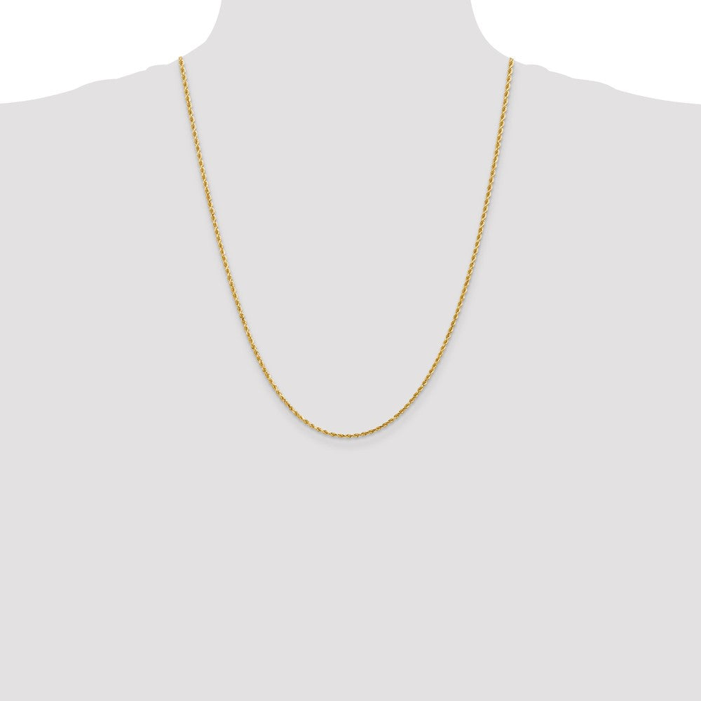High-Quality 24-Inch 2mm Diamond-Cut Rope Chain in 14K Gold - Stylish Value!