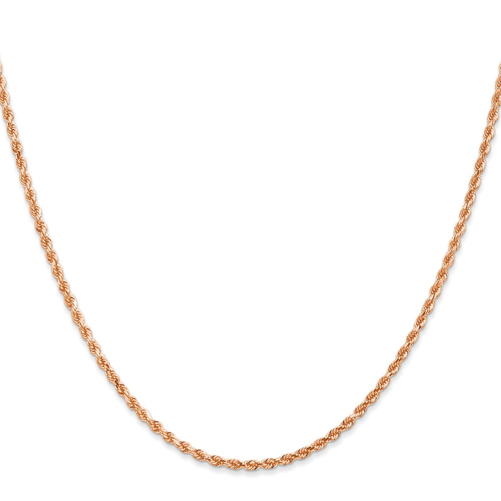 Buy 14K Rose Gold 16-Inch 2mm Diamond-Cut Rope Chain - Stylish & Durable!