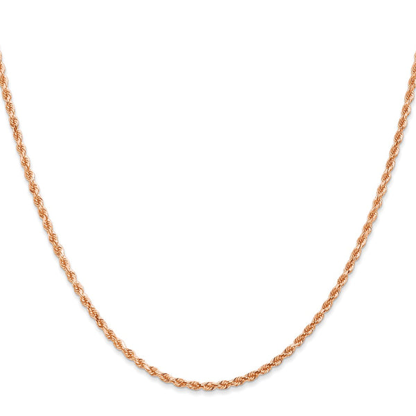 2mm Diamond-Cut Rope Chain in 14K Rose Gold