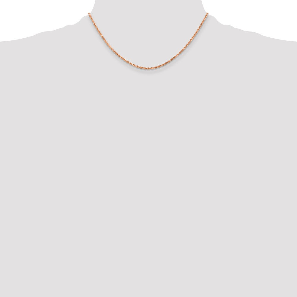 Buy 14K Rose Gold 16-Inch 2mm Diamond-Cut Rope Chain - Stylish & Durable!