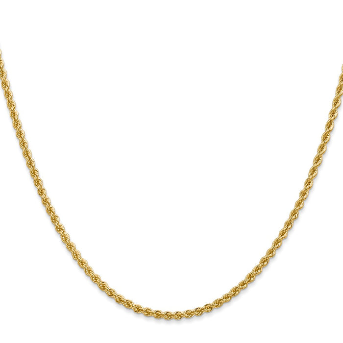 Shop 14K Gold 20-Inch Classic Rope Chain, 2.25mm - Stylish Luxury Accessory-2