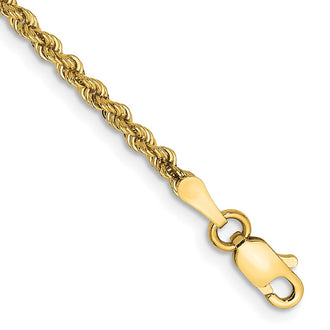Buy 14K Gold 8-Inch Classic Rope Chain - Stylish 2.25mm at Discounted Price