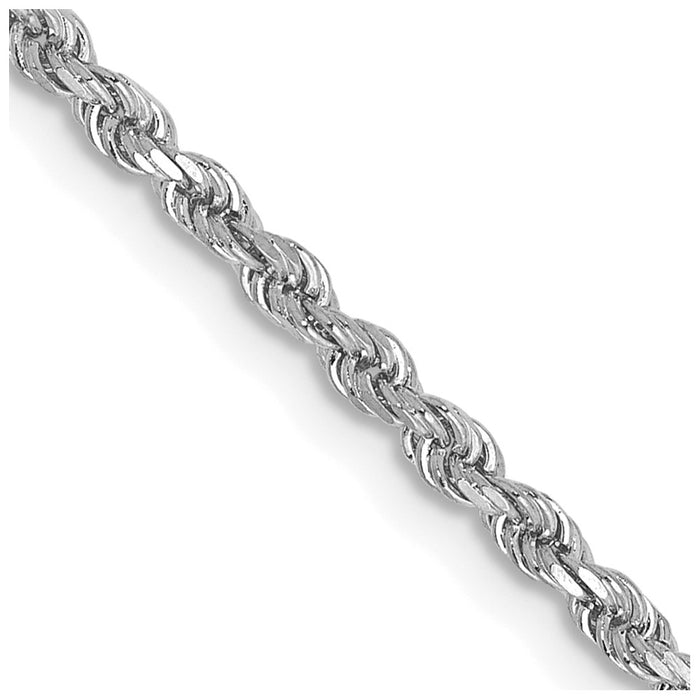 Shop 14K White Gold 16-Inch 2mm Diamond-Cut Rope Chain - Stylish Luxury!-1