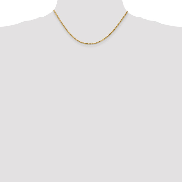 High-Quality 14K Gold 16-Inch Diamond-Cut Rope Chain - Stylish & Affordable!-4