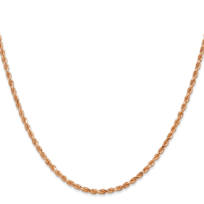 Exclusive 14K Rose Gold 30-Inch Diamond-Cut Rope Chain - 2.25mm Value!-2