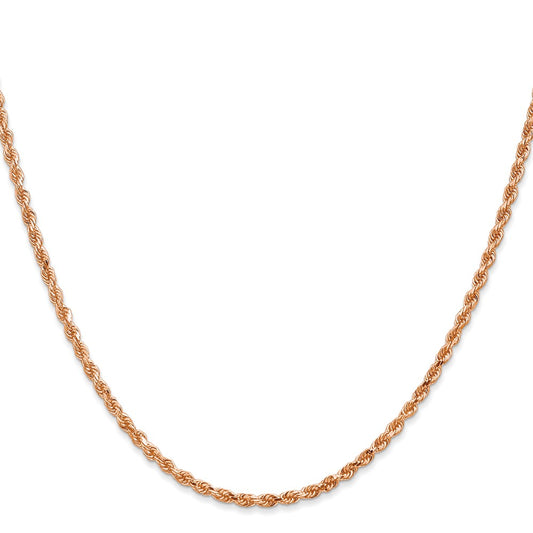 Shop Exclusive 14K Rose Gold 20-Inch Diamond-Cut Rope Chain - 2.25mm Stylish Value!