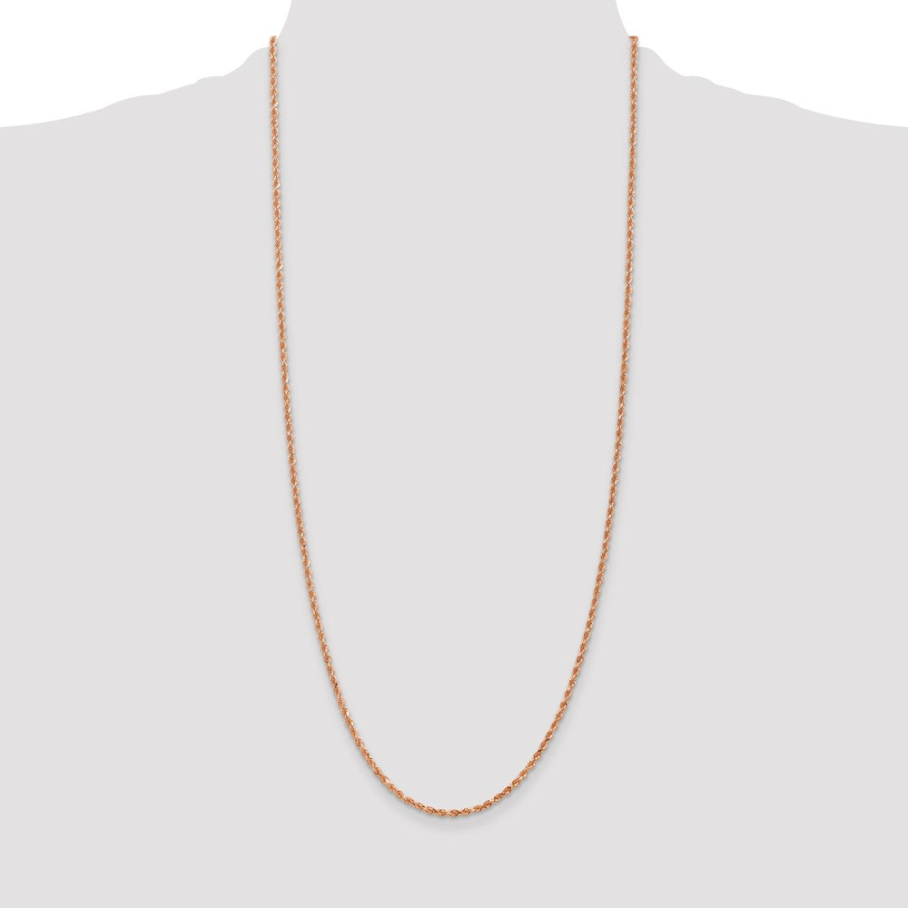 Exclusive 14K Rose Gold 30-Inch Diamond-Cut Rope Chain - 2.25mm Value!