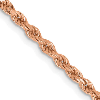 Shop Exclusive 14K Rose Gold 20-Inch Diamond-Cut Rope Chain - 2.25mm Stylish Value!