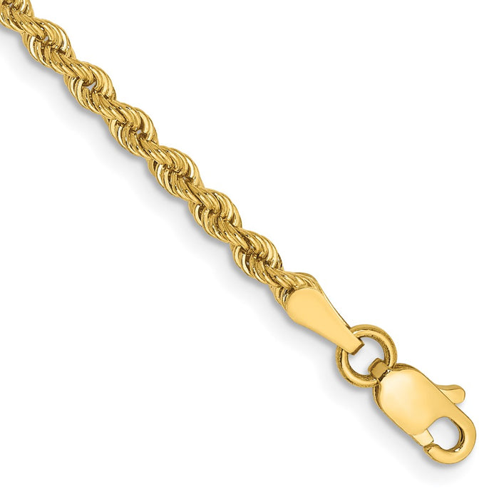 High-Quality 14K Gold 10-Inch 2.5mm Classic Rope Anklet - Stylish Value!-1