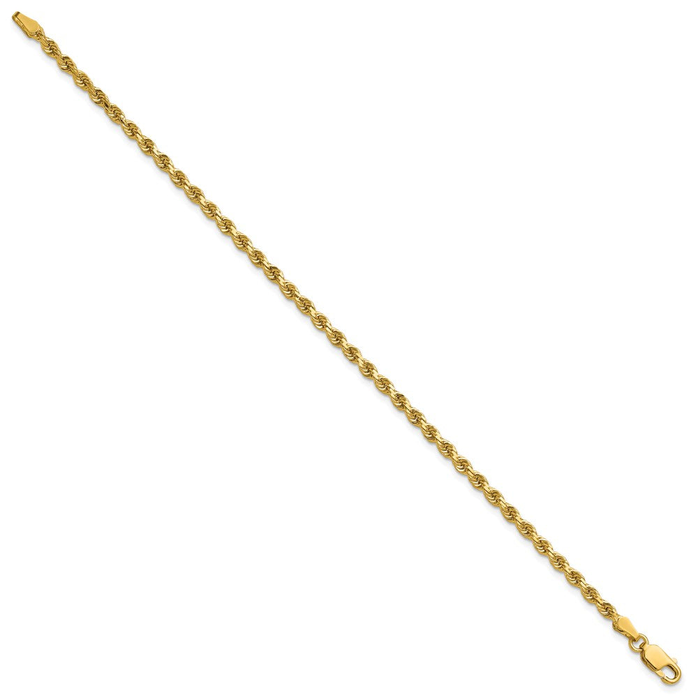 Designer 14K Gold 7-Inch Diamond-Cut Rope Chain - Affordable 2.75mm Thickness