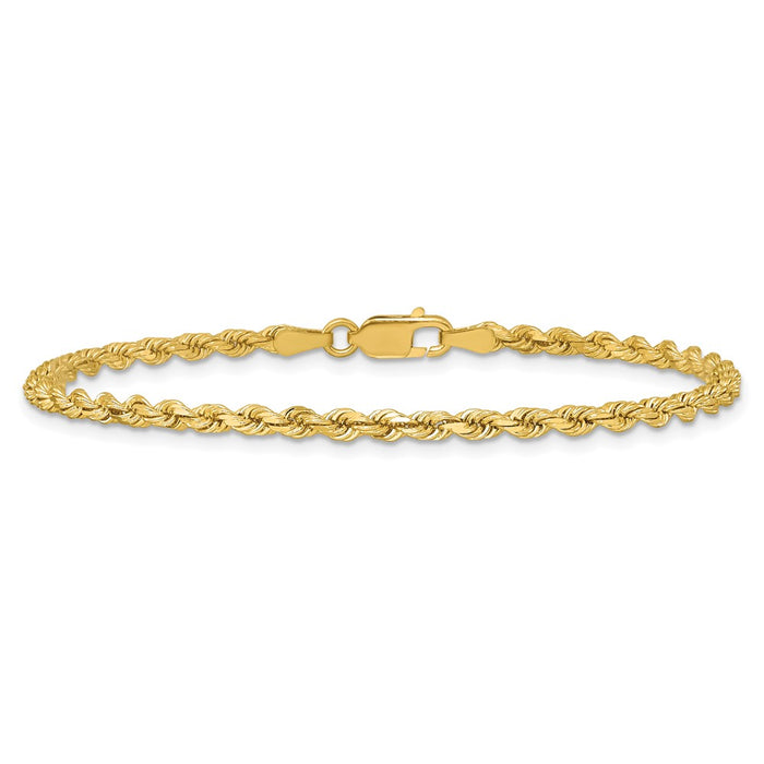 Designer 14K Gold 7-Inch Diamond-Cut Rope Chain - Affordable 2.75mm Thickness-4