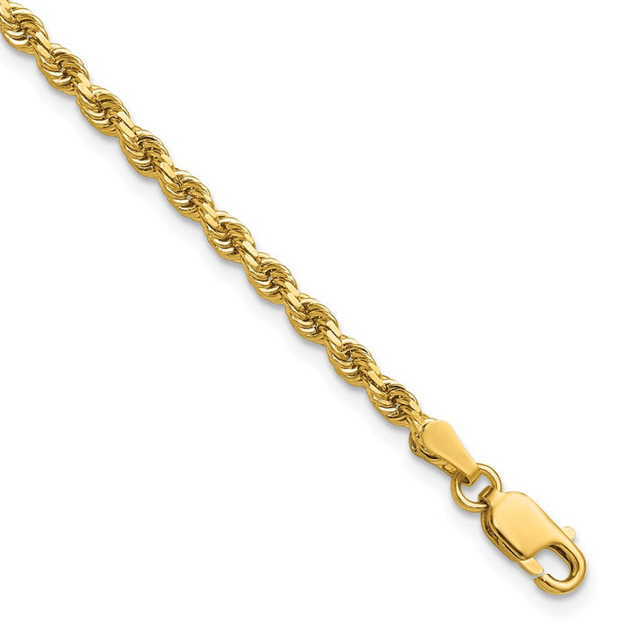 Designer 14K Gold 7-Inch Diamond-Cut Rope Chain - Affordable 2.75mm Thickness-1