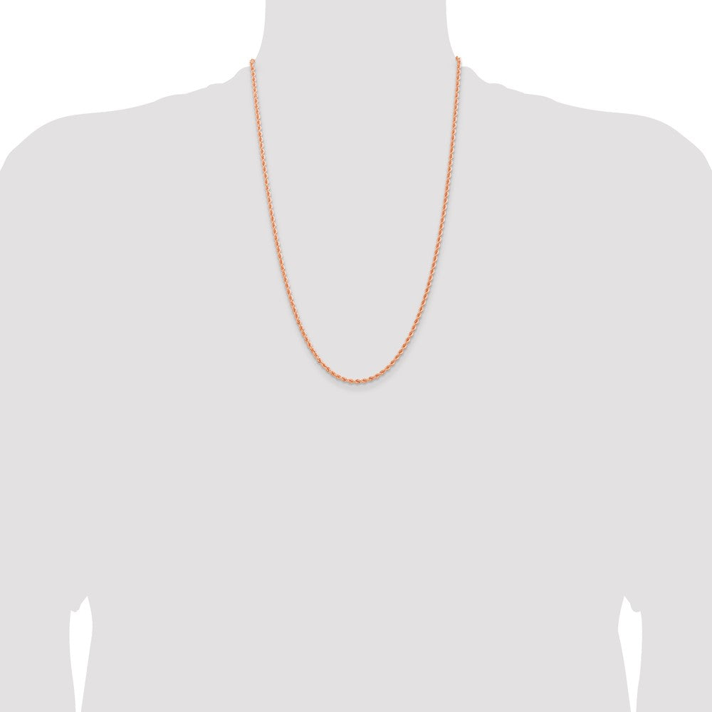 Buy 14K Rose Gold 2.75mm Diamond-Cut Rope Chain - Stylish & Affordable Luxury!