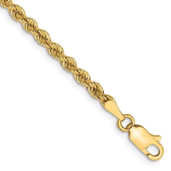 14K Gold 9-Inch Rope Chain, 2.75mm Links
