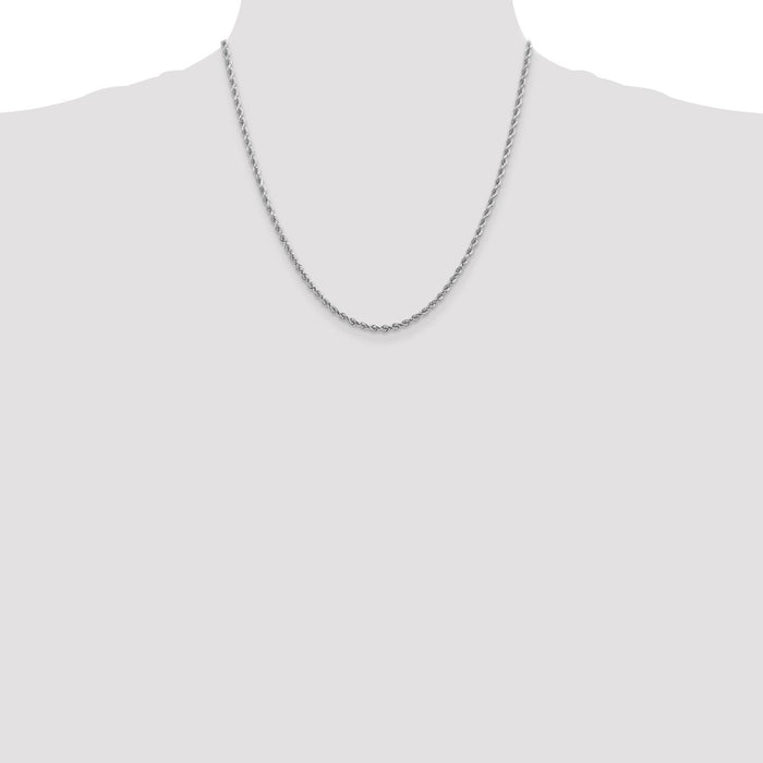 Shop Stylish 14K White Gold 20-Inch Diamond-Cut Rope Chain, 2.75mm Width-4
