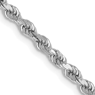Buy Stylish 14K White Gold 26-Inch Diamond-Cut Rope Chain - 2.75mm, Luxury