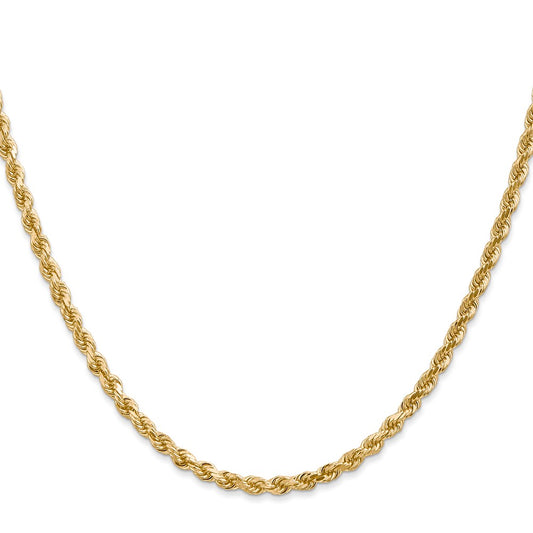Buy 36-Inch 14K Gold Diamond-Cut Rope Chain - Stylish 3mm Thickness