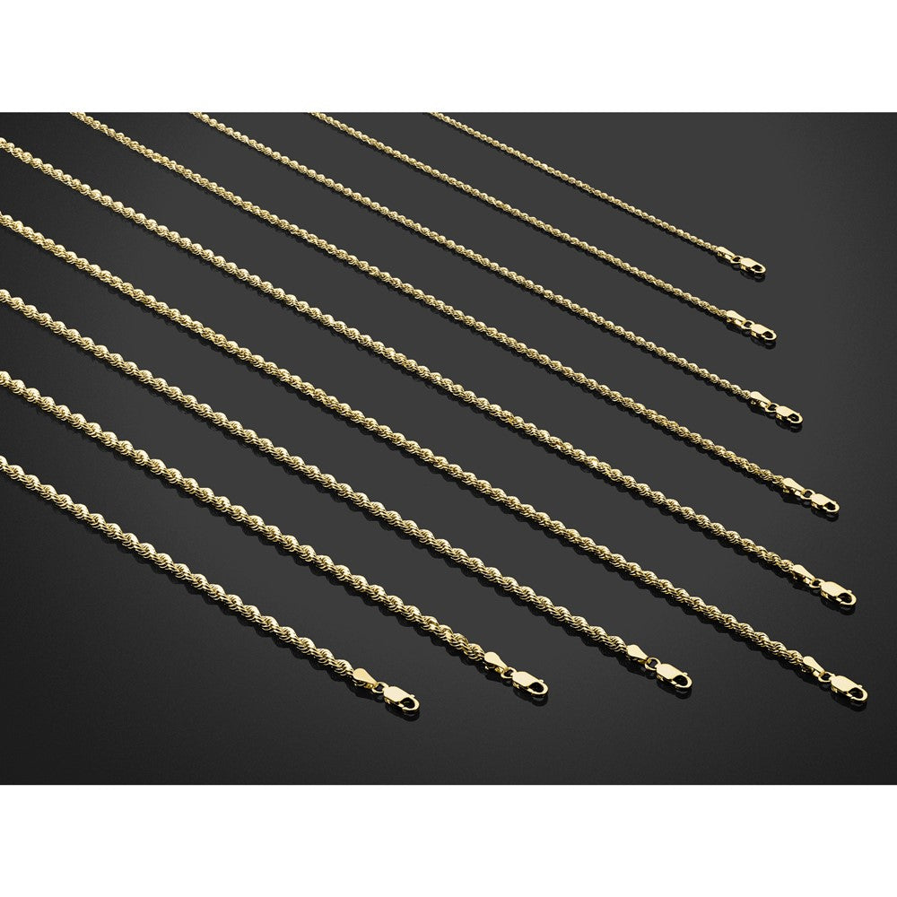 Shop Stylish 14K Gold Diamond-Cut Rope Chain - 24-Inch, 3mm, Luxury Design