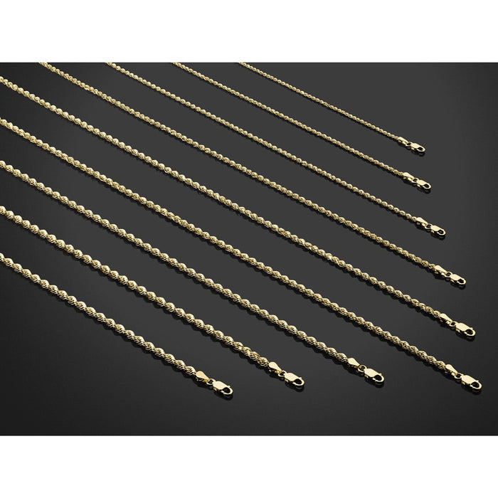 Shop Stylish 14K Gold Diamond-Cut Rope Chain - 24-Inch, 3mm, Luxury Design-6