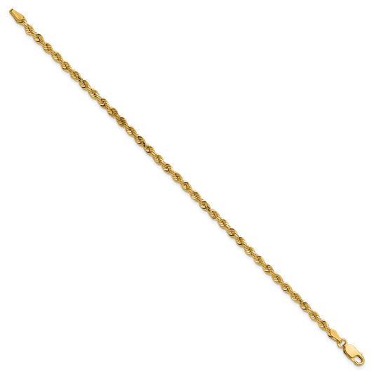 Shop Stylish 14K Gold 9-Inch 3mm Diamond-Cut Rope Chain - Luxury Accessory!