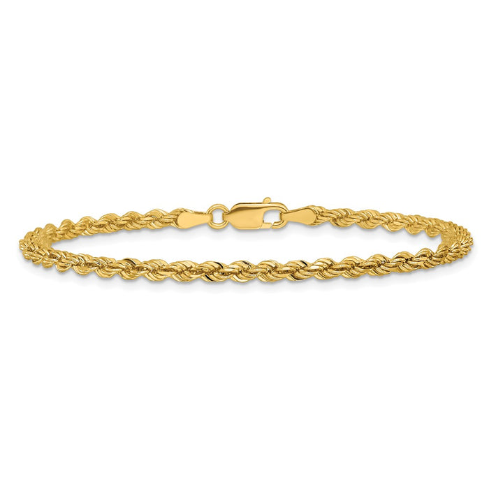 Shop Stylish 14K Gold 8-Inch Diamond-Cut Rope Chain - Luxury 3mm Design-3