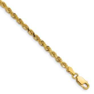 Shop Stylish 14K Gold 26-Inch 3mm Diamond-Cut Rope Chain - Luxury Accessory!