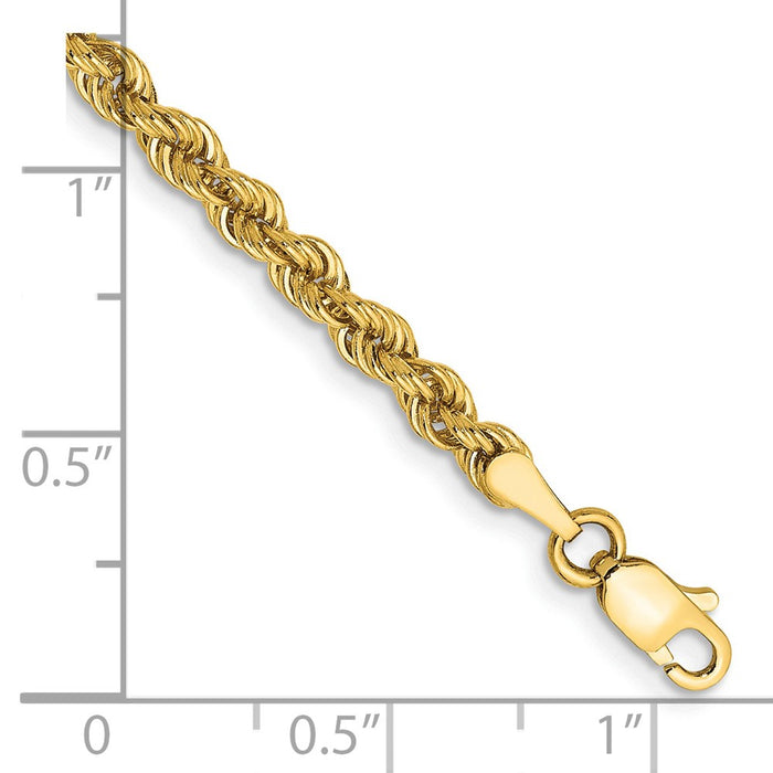 Shop 14K Gold 7-Inch 3mm Classic Rope Chain - Stylish Luxury Jewelry-2