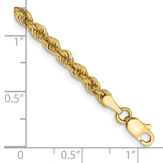 Buy 14K Gold 9-Inch Rope Chain 3mm - Stylish & Affordable Luxury Jewelry