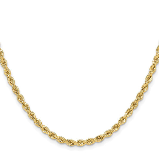 High-Quality 14K Gold 3.3mm Classic Rope Chain Necklace - Stylish Value!