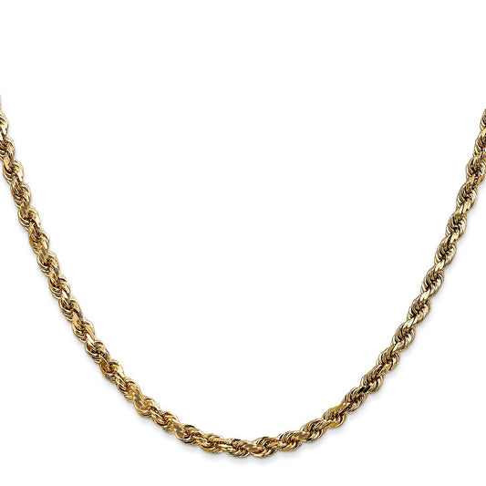 Shop Stylish 14K Gold 24-Inch 3.5mm Diamond-Cut Rope Chain - Luxury Value