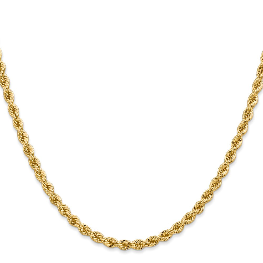 Shop 14K Gold 28-Inch Classic Rope Chain, 3.65mm - Luxury Jewelry Value!