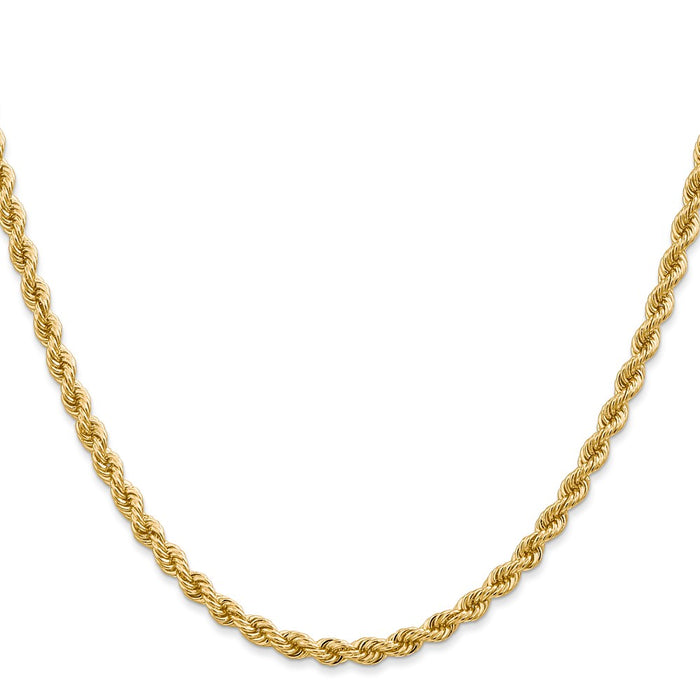 Shop 14K Gold 28-Inch Classic Rope Chain, 3.65mm - Luxury Jewelry Value!-2