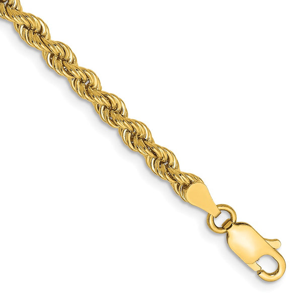 14K Gold Rope Chain - 9-Inch, 3.65mm Links