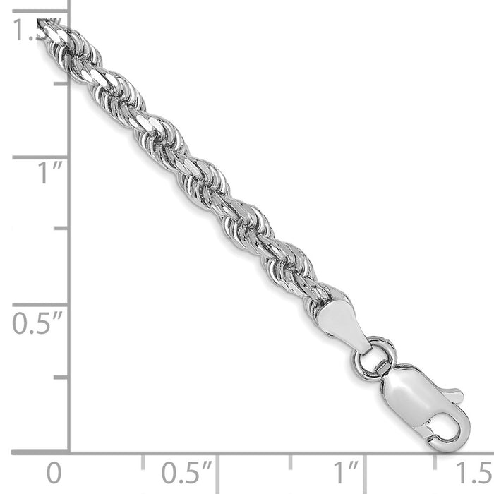 Buy Stylish 14K White Gold 9-Inch Diamond-Cut Rope Chain, 3.5mm-2