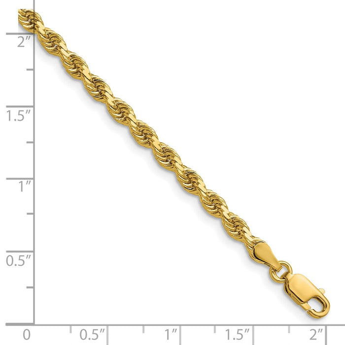 Exclusive 14K Gold 18-Inch Diamond-Cut Rope Chain - Stylish 3.75mm Design-5