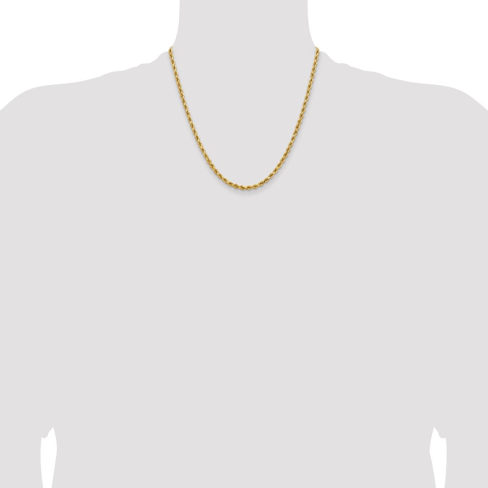 High-Quality 14K Gold 20-Inch Diamond-Cut Rope Chain, 3.75mm Width, Stylish Design