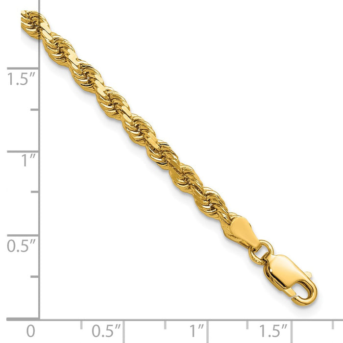 Order Stylish 14K Gold 7-Inch Diamond-Cut Rope Chain - 3.75mm Links-3