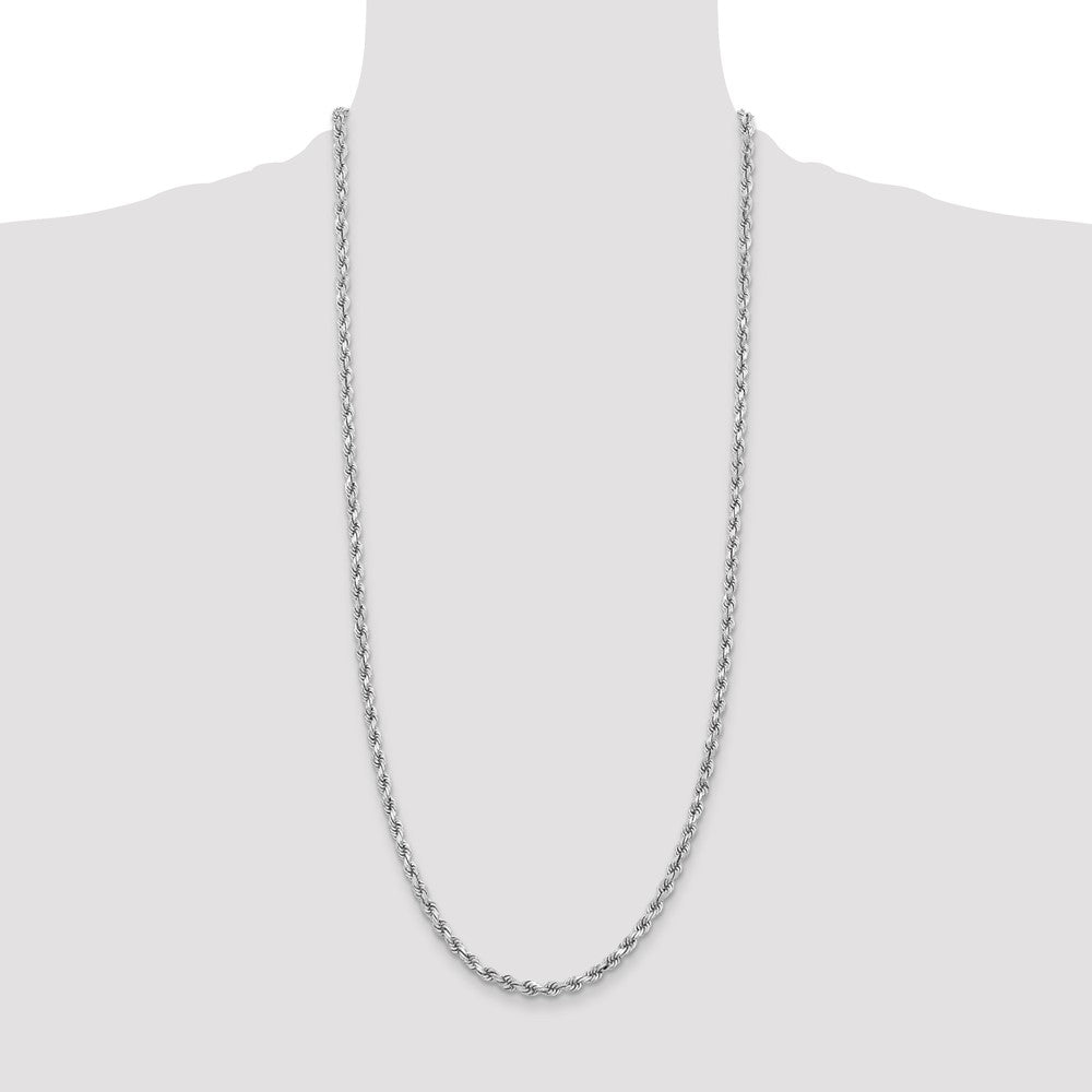 Buy Exclusive 14K White Gold 30-Inch Diamond-Cut Rope Chain - 3.75mm Value