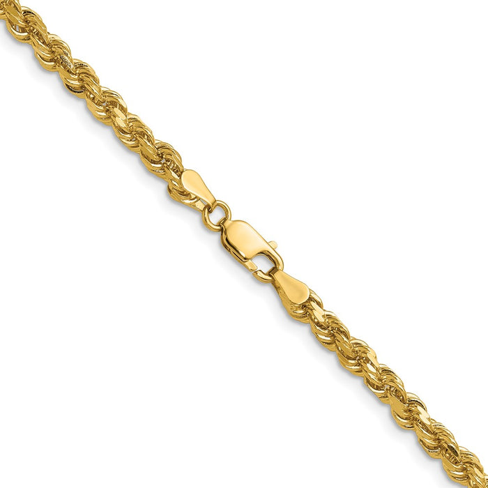 Shop Stylish 14K Gold 24-Inch 4mm Diamond-Cut Rope Chain - Luxury Accessory-3