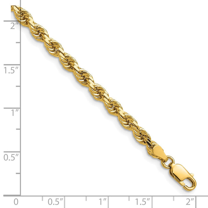 Shop Stylish 14K Gold 24-Inch 4mm Diamond-Cut Rope Chain - Luxury Accessory-5