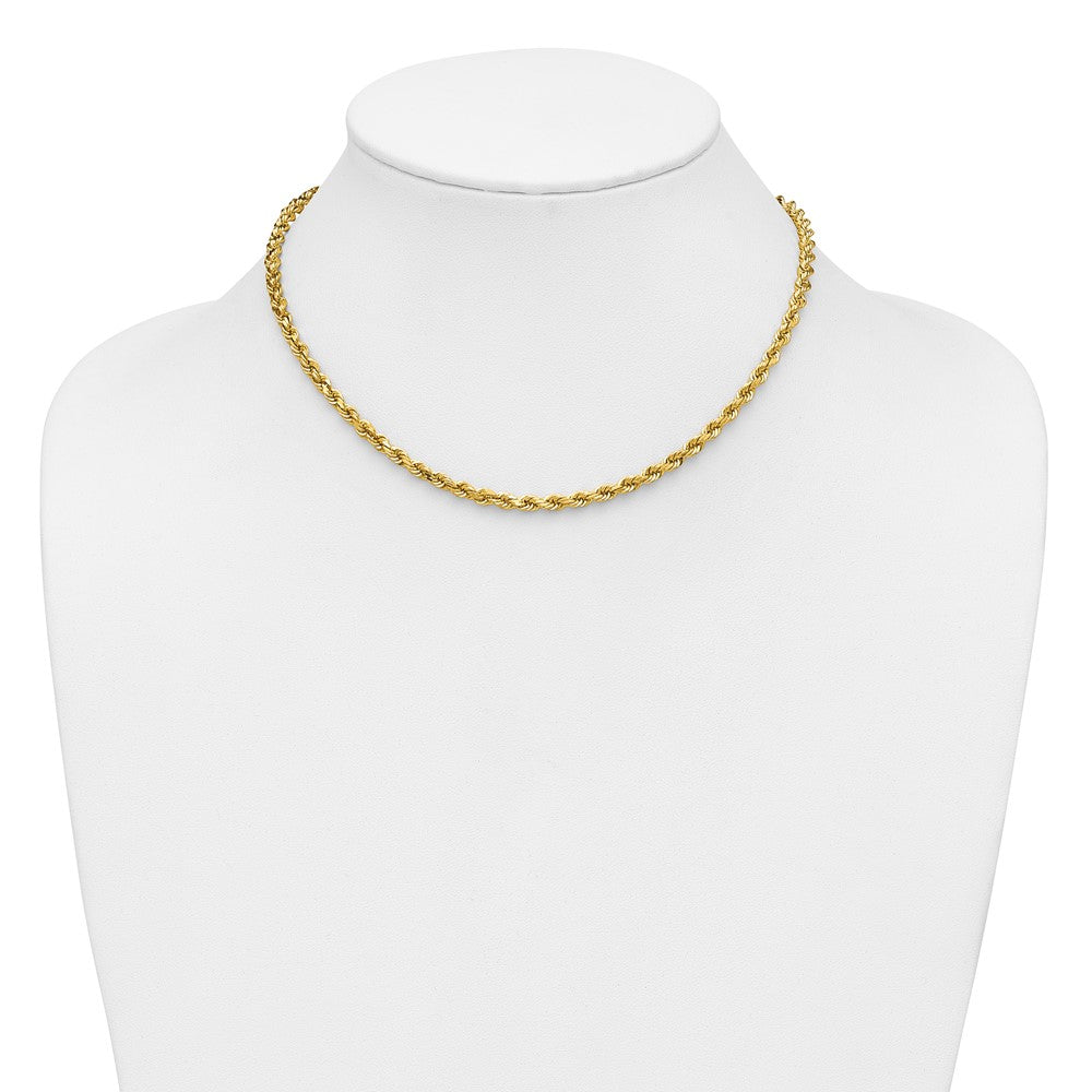 Buy 14K Gold 16-Inch 4mm Diamond-Cut Rope Chain - Stylish & Affordable!