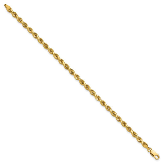 Shop Stylish 14K Gold 8-Inch 4mm Diamond-Cut Rope Chain - Luxury Accessory!