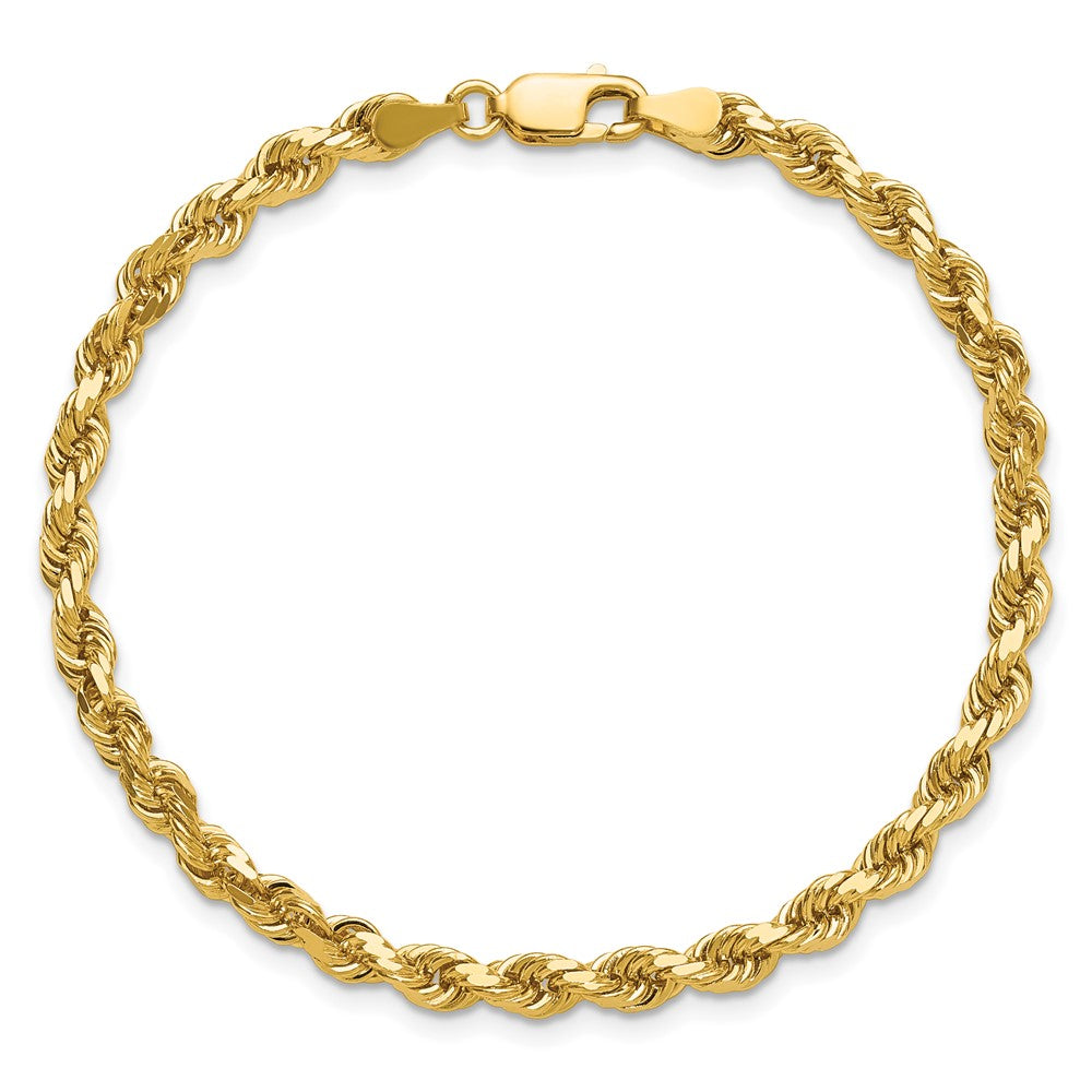 Buy Stylish 14K Gold 7-Inch 4mm Diamond-Cut Rope Chain, Luxury Lobster Clasp