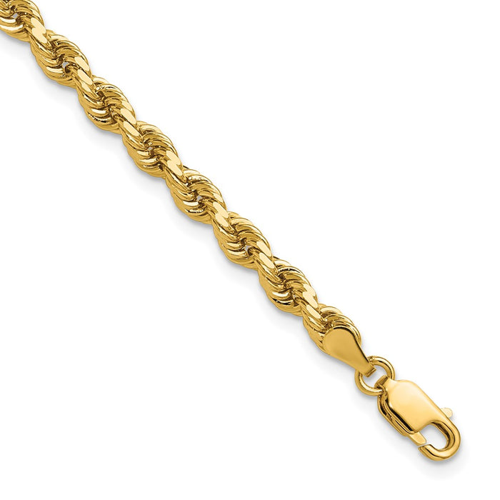 Buy Stylish 14K Gold 7-Inch 4mm Diamond-Cut Rope Chain, Luxury Lobster Clasp-1