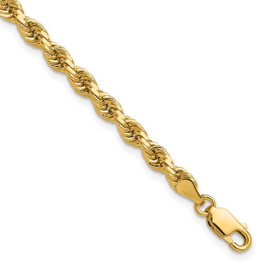 Shop Stylish 14K Gold 8-Inch 4mm Diamond-Cut Rope Chain - Luxury Accessory!